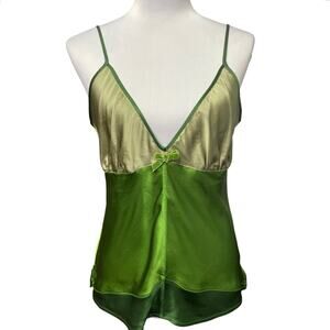 NWT - Gold Hawk Garden Green Silk Slip Camisole Top
